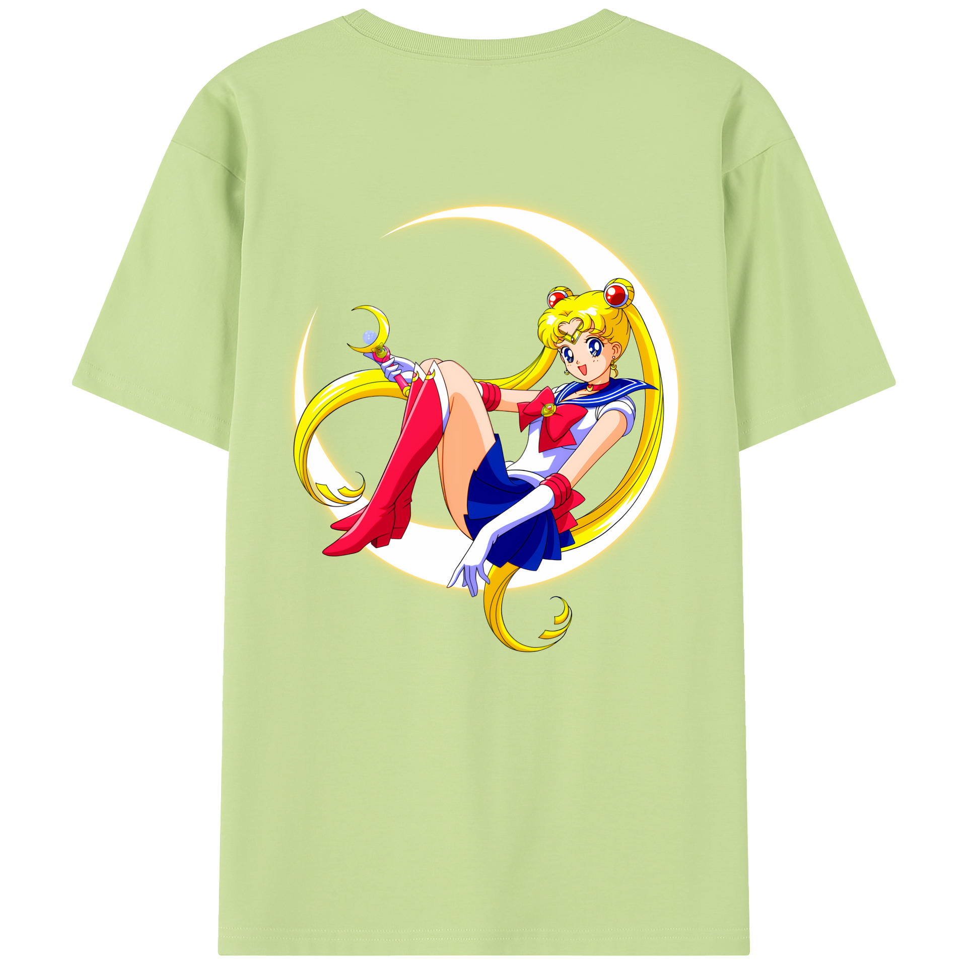 （画像用） 美少女戦士セーラームーン 月野 うさぎ つきの うさぎ Sailor Moon Tsukino Usagi 綿100％半袖Tシャツ（背面プリント）